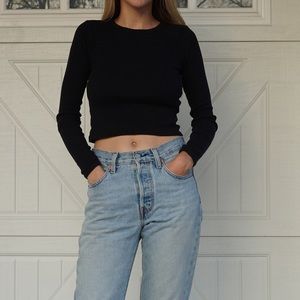 Topshop Crop Top in Black XS